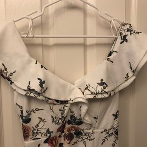 White Floral Off the Shoulder VICI dress